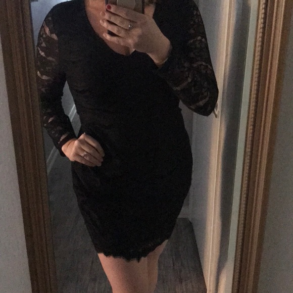 Material Girl Dresses & Skirts - 🌚Material Girl black lace V-neck dress